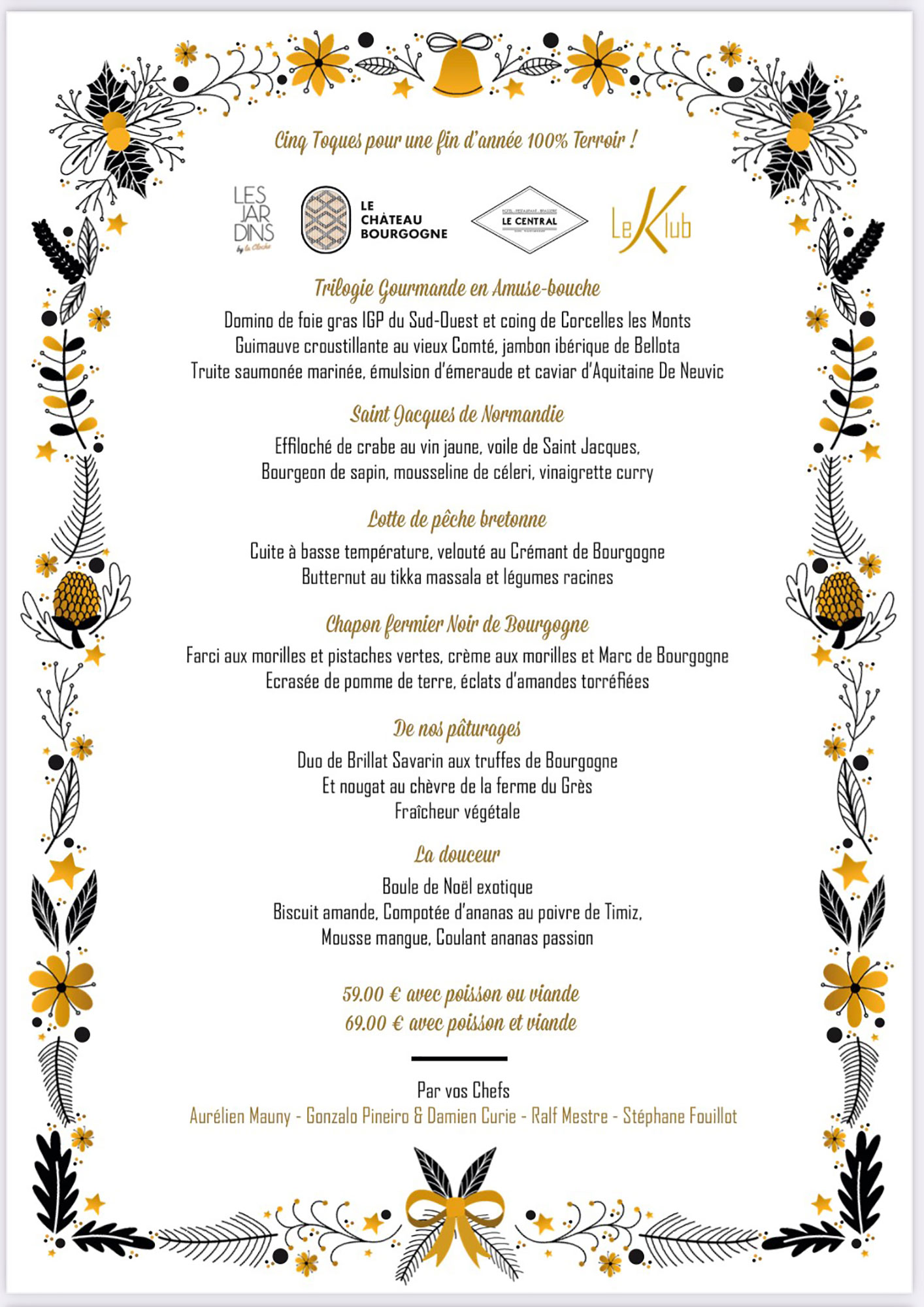 Menu Fêtes