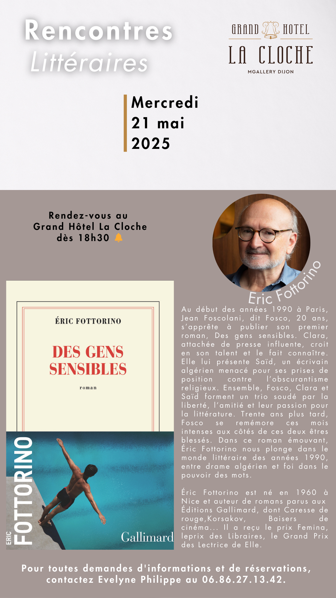 Rencontre littéraire Grand Hôtel La Cloche MAI 2025
