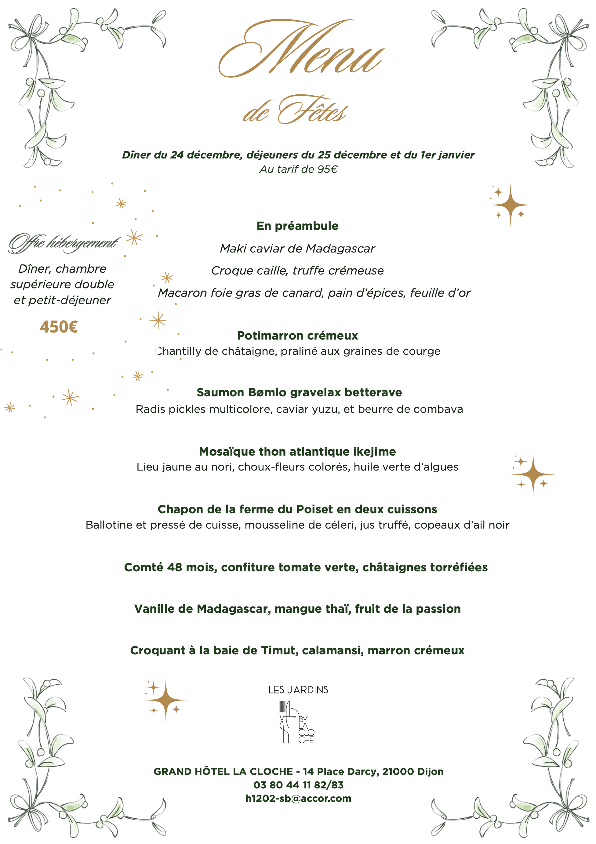 Menu Fêtes de Fin d'Année