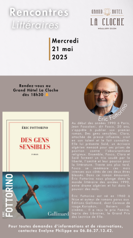 Rencontre littéraire Grand Hôtel La Cloche MAI 2025