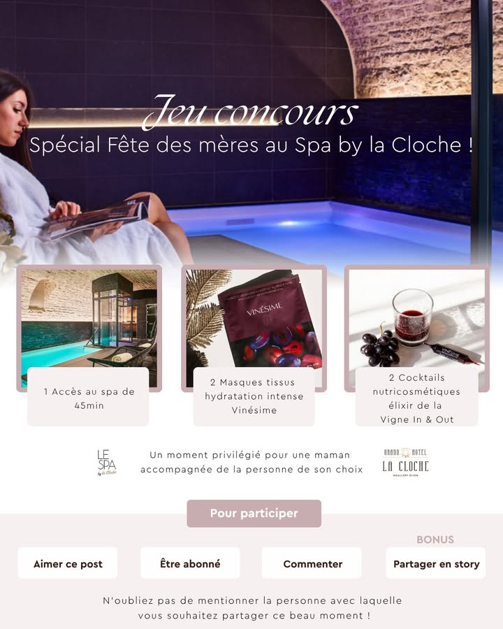 image présentation : Fête des Mères : Jeu Concours Spa by La Cloche Dijon 